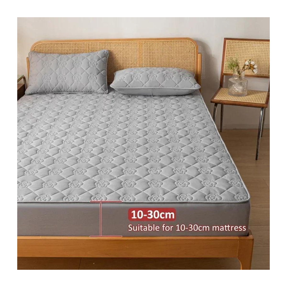 Wasserdichter und antibakterieller Matratzenschoner von Your Warm Home in Creme, verstellbares Spannbettlaken als allergikerfreundliche Unterlage - Bild 6