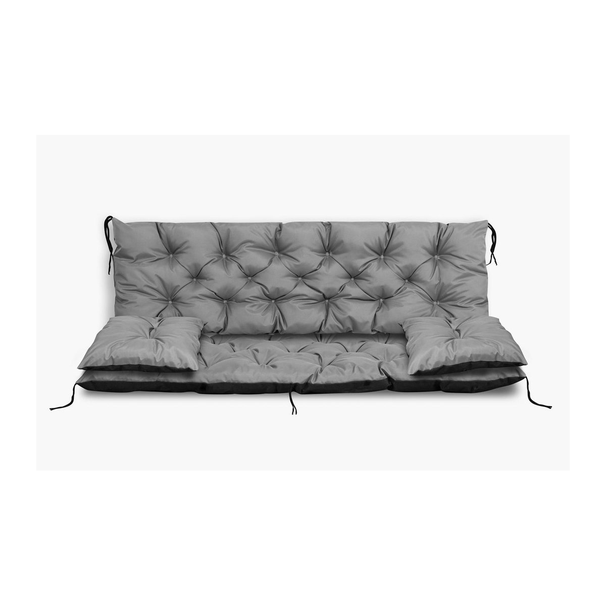 Wasserdichtes Gartenkissen-Set von AIOFACTORY OGROD für Bank oder Schaukel mit Befestigungsschnüren und kleinem Kissen, Farbe: Armee Grün, B/T/H: 100 x 60 x 50 cm - Bild 5