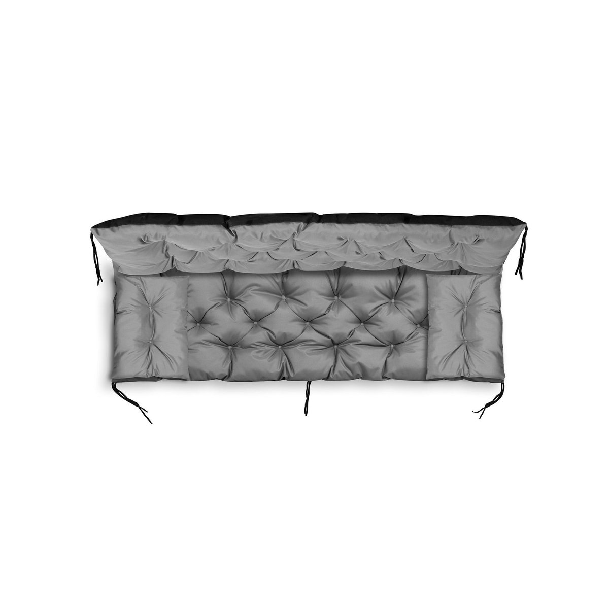 Wasserdichtes Gartenkissen-Set von AIOFACTORY OGROD für Bank oder Schaukel mit Bindeschnüren und kleinen Kissen, Farbe: Beige/Grau, B/T/H: 100 x 60 x 50 cm - Bild 5