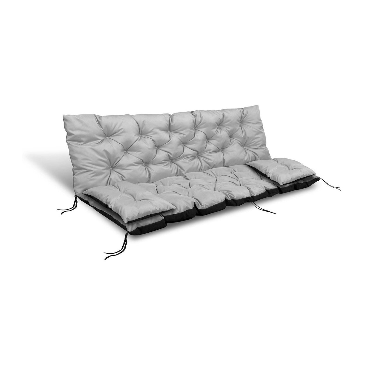 Wasserdichtes Gartenkissen-Set von AIOFACTORY OGROD für Bank oder Schaukel mit kleinen Kissen, Beige, B/T/H: 180 x 60 x 50 cm - Bild 2