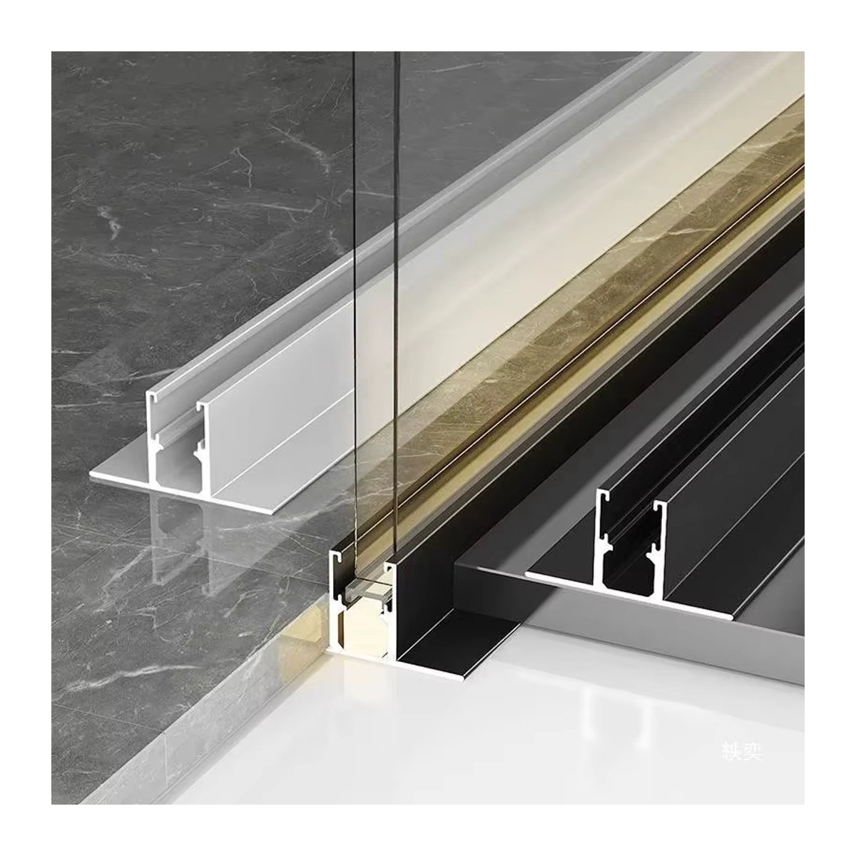 Wasserdichtes LED Aluminium Profil ksdligh in F-Form für den Einbau in Badezimmer, Küche oder Regale als lineare Lichtschiene - Bild 2