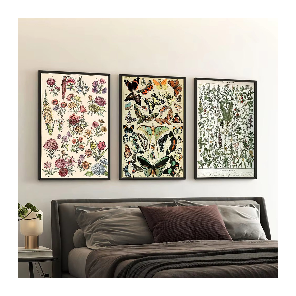 Wasserfeste selbstklebende Wanddekoration mit botanischen Pilz-Kunstdrucken im Vintage-Anime-Stil, Multicolor - Bild 2