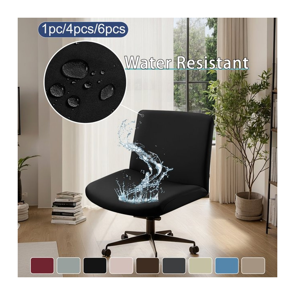 Wasserfester Stuhlbezug aus Milchséide in Light Grey für Bürostühle und Computerstühle - Bild 1