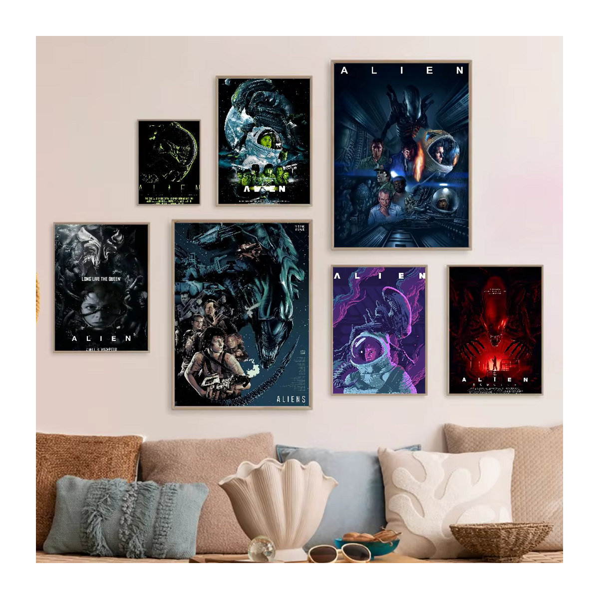 Wasserfester Wandaufkleber im Sci-Fi Alien Filmplakat Design aus Papier für Bar und Kaffeehaus - Bild 2