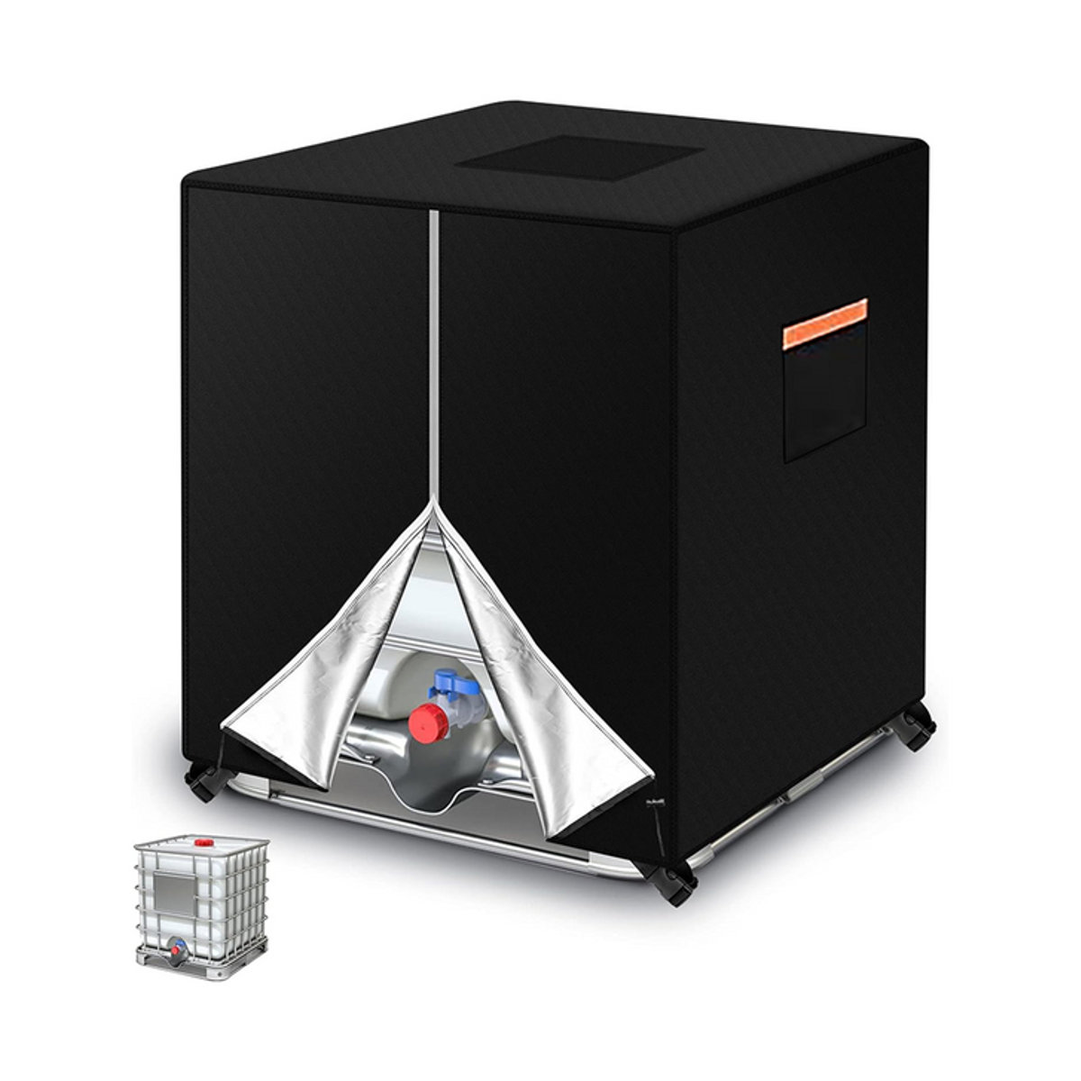 Wasserschutzhülle für 1000 l IBC-Tragetaschen MY·BAKERMAN Schwarz 210D - Bild 1
