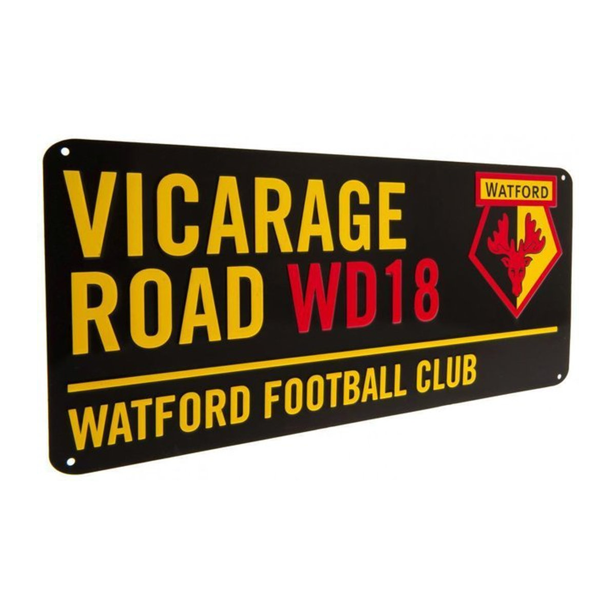 Watford FC Straßenschild aus Metall in Gelb/Schwarz, B: 40,0 cm, H: 18,0 cm - Bild 1
