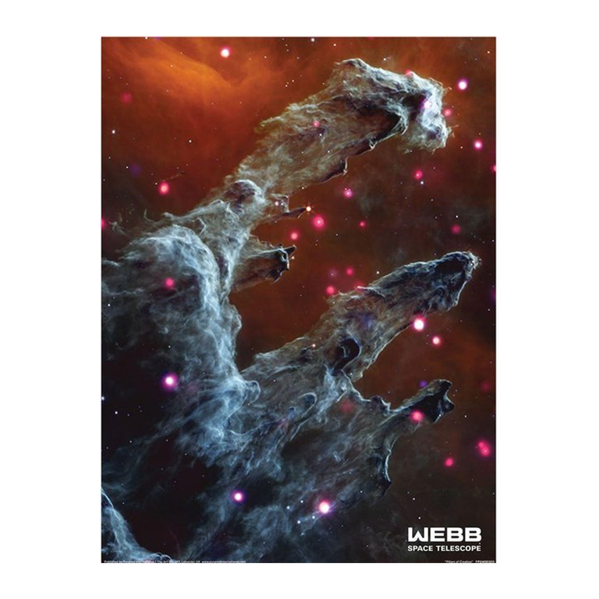 Webb-Weltraumteleskop Säulen der Schöpfung Adlernebel Kunstdruck auf Papier, Breite: 40 cm, Höhe: 40 cm - Bild 1