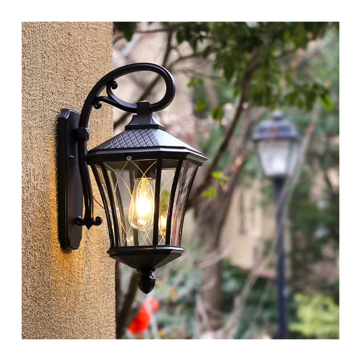 Wecus Klassische Outdoor Wandleuchte aus Aluminium in Schwarz, Wasserdicht und Feuchtigkeitsbeständig - Bild 2