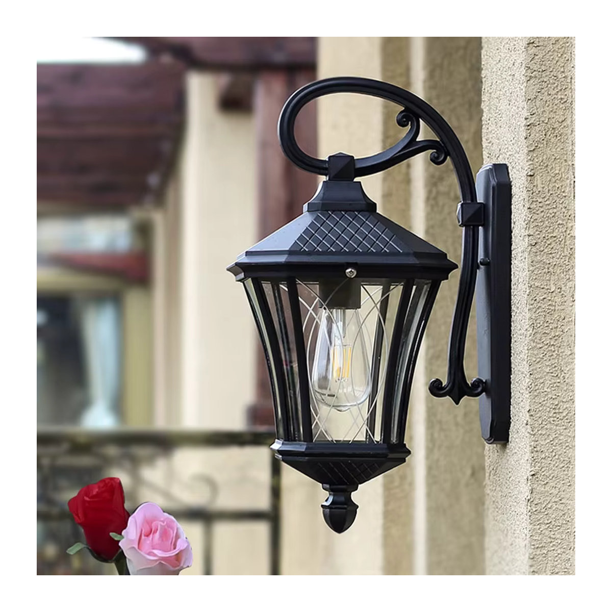 Wecus Klassische Outdoor Wandleuchte aus Aluminium in Schwarz, Wasserdicht und Feuchtigkeitsbeständig - Bild 3