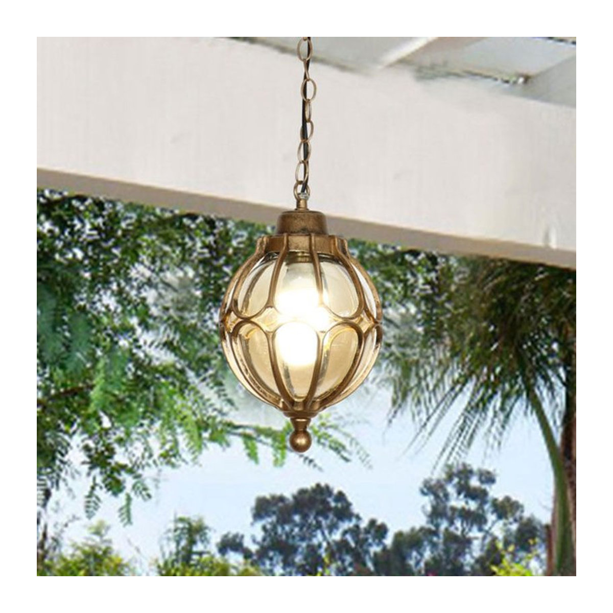 Wecus Klassischer Solar-Kronleuchter aus Glas für Außenbereiche und Innenhöfe - Bild 1