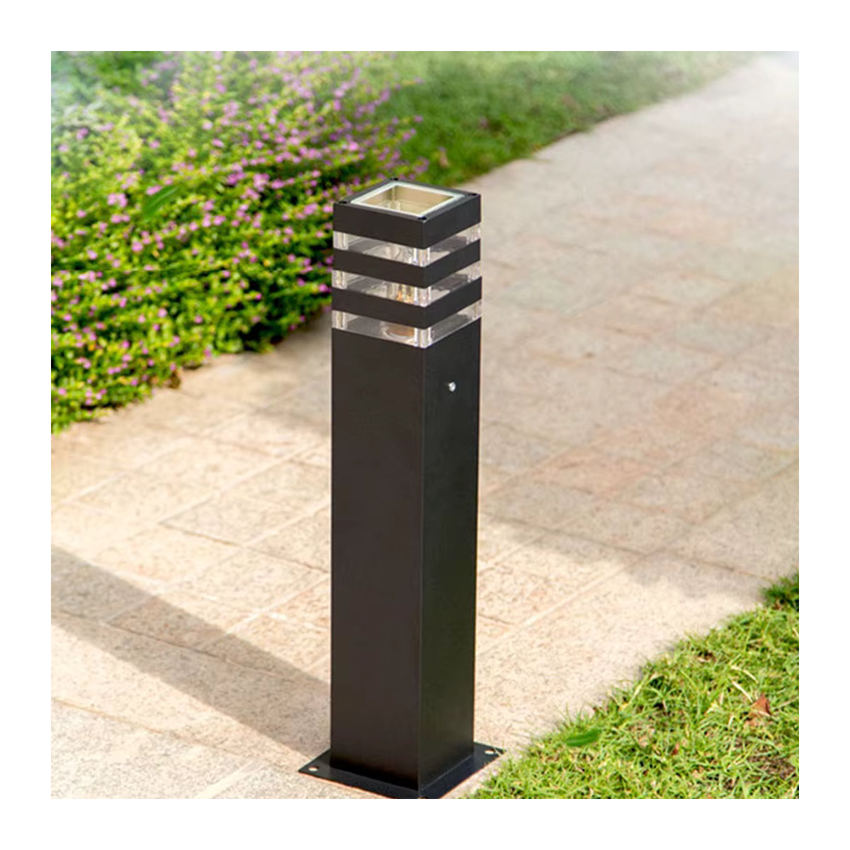 WECUS Moderne Minimalistische Wegeleuchte Schwarz Wasserdicht für Garten und Landschaft - Bild 2