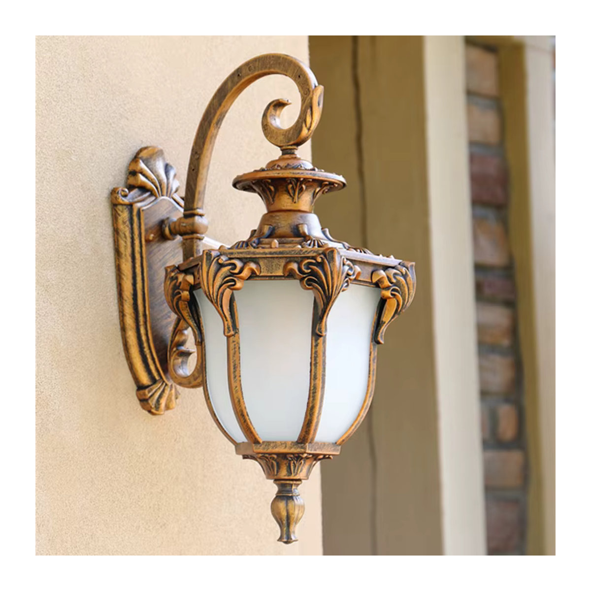 Wecus Retro LED Wandleuchte aus Metall in Braun für Garten und Outdoor mit E27 Fassung - Bild 2
