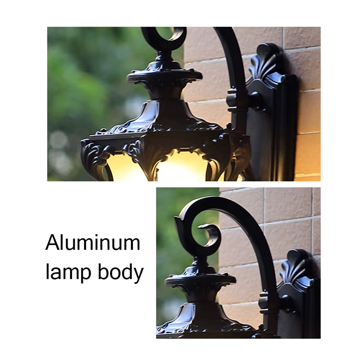 Wecus Retro LED Wandleuchte aus Metall in Braun für Garten und Outdoor mit E27 Fassung - Bild 4