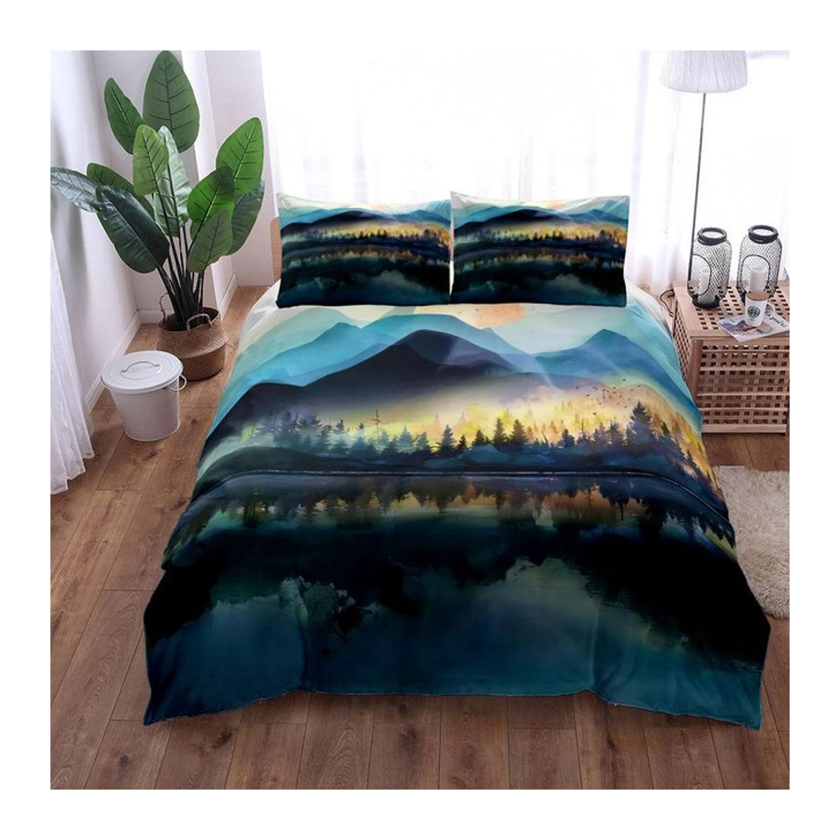 Weiche Bettwäsche Wildtiere Alphabete Bettbezug-Set mit Reißverschluss, B/H: 140 x 200 cm - Bild 1