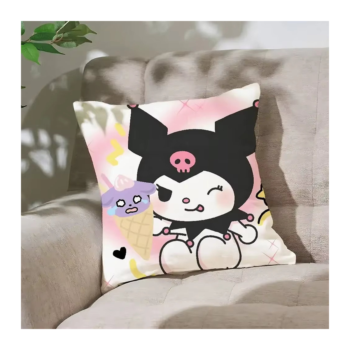 Weicher K-Kuromi Kissenbezug von 52TOYS aus Polyester mit Reißverschluss - Bild 3