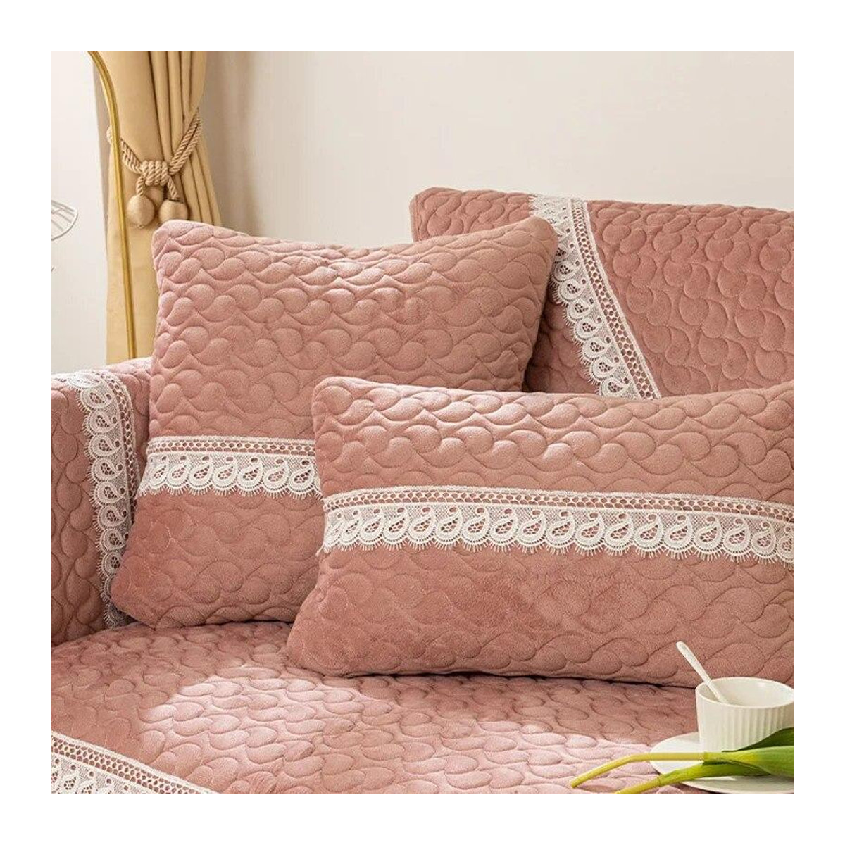 Weicher Samt Sofabezug aus verdicktem Plüschstoff für dein Ecksofa, 70 x 70 cm - Bild 1