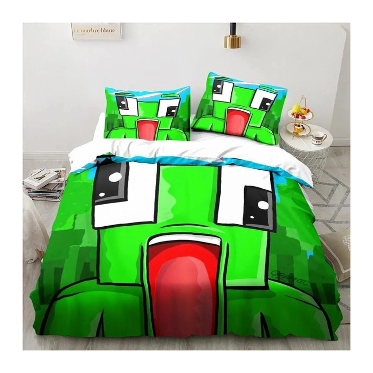 Weiches Bettwäscheset mit Cartoon-Design inklusive Bettbezug und Kissenbezug, B/H: 173 x 218 cm - Bild 1