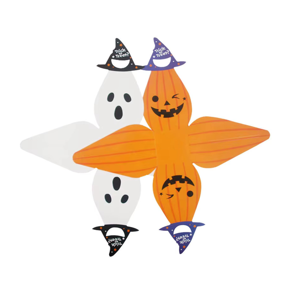 WEIGAO Halloween Candy Box aus Papier in Orange mit Kürbis und Ghost Motiv für Kinder als Party Dekoration und Goodie Box - Bild 2