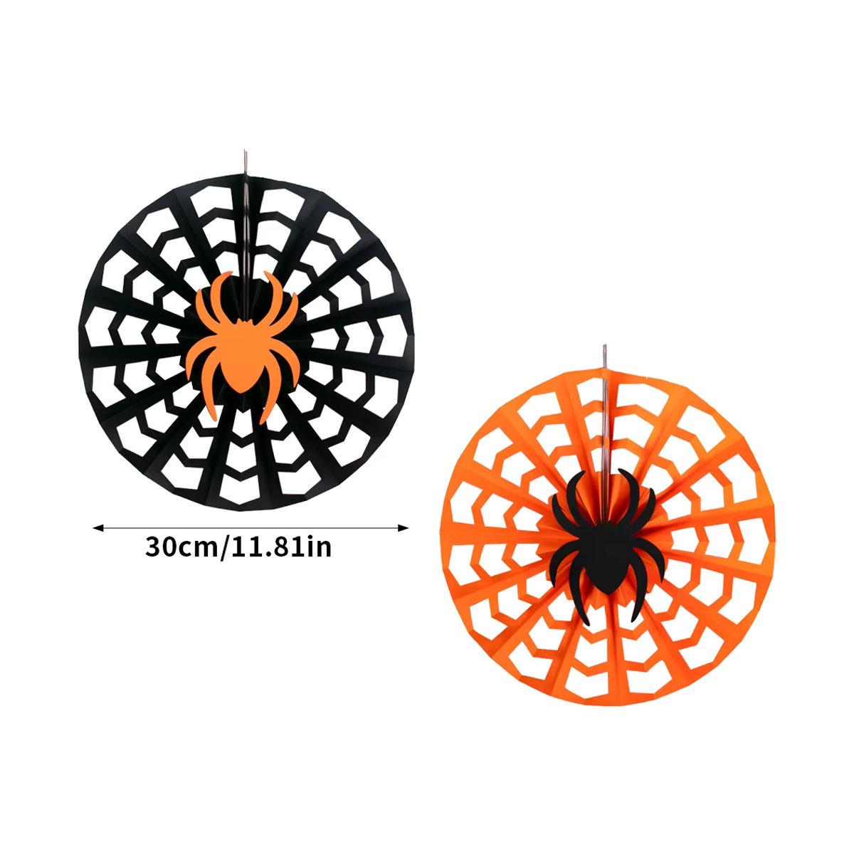 WEIGAO Halloween Party Dekoration Set aus Papier mit Spinnennetz-Motiv in Orange und Schwarz - Bild 2