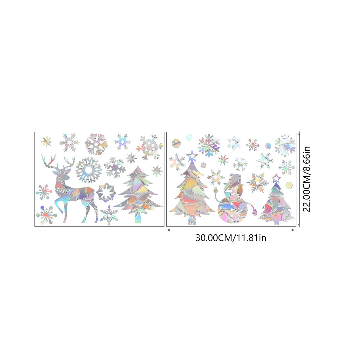 WEIGAO Regenbogen Prisma Fenster Aufkleber mit Schneeflocken und Schneemann, Mehrfarbig und Transparent, Weihnachts-Dekoration für Kinderzimmer und Wohnraum - Bild 5
