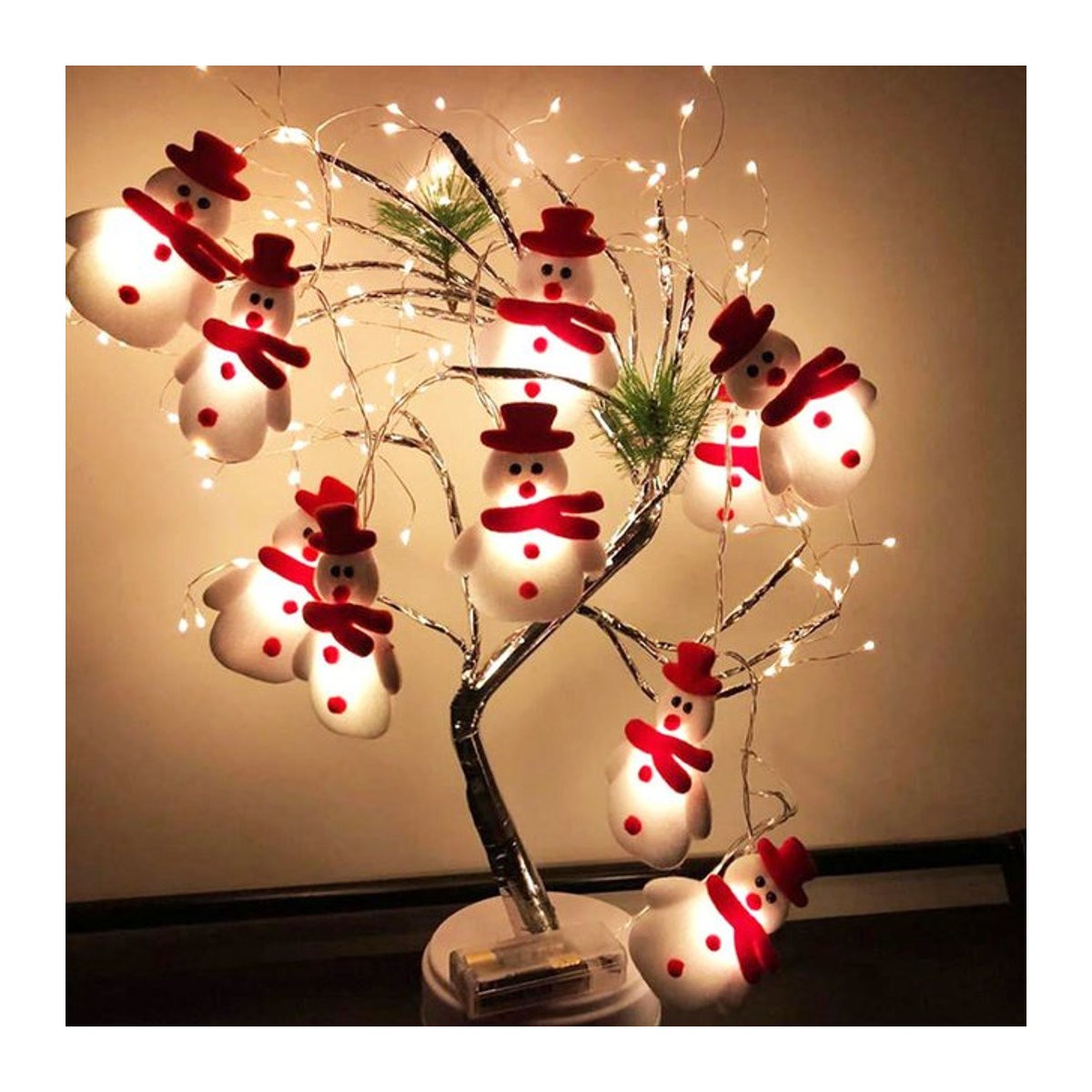 WEIGAO Schneemann Lichterkette als Weihnachtsdekoration für den Weihnachtsbaum und zur Zimmergestaltung - Bild 1