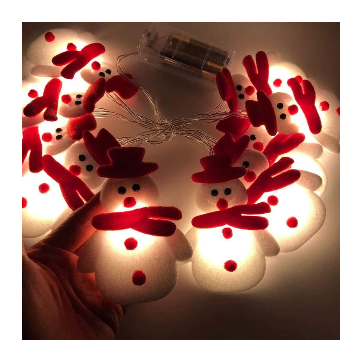 WEIGAO Schneemann Lichterkette als Weihnachtsdekoration für den Weihnachtsbaum und zur Zimmergestaltung - Bild 2