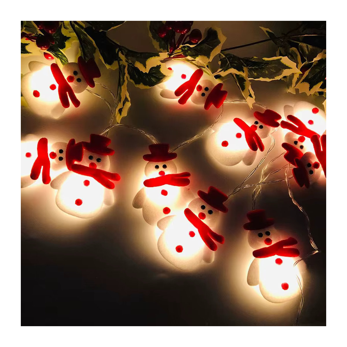 WEIGAO Schneemann Lichterkette als Weihnachtsdekoration für den Weihnachtsbaum und zur Zimmergestaltung - Bild 3