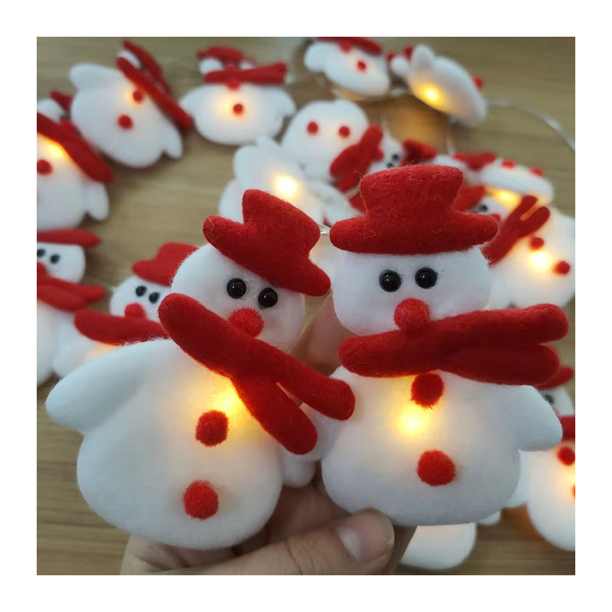 WEIGAO Schneemann Lichterkette als Weihnachtsdekoration für den Weihnachtsbaum und zur Zimmergestaltung - Bild 4