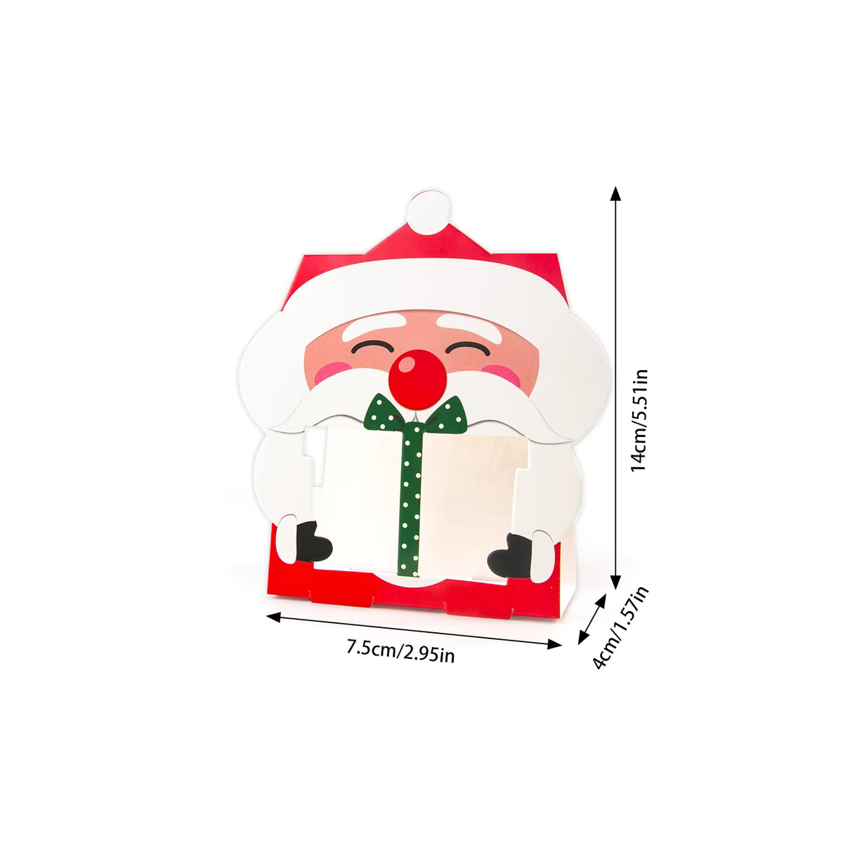 WEIGAO Weihnachtliche Cartoon Santa Geschenkboxen aus Papier für Süßigkeiten und Schokolade, Mehrfarbig, Rechteckig - Bild 5