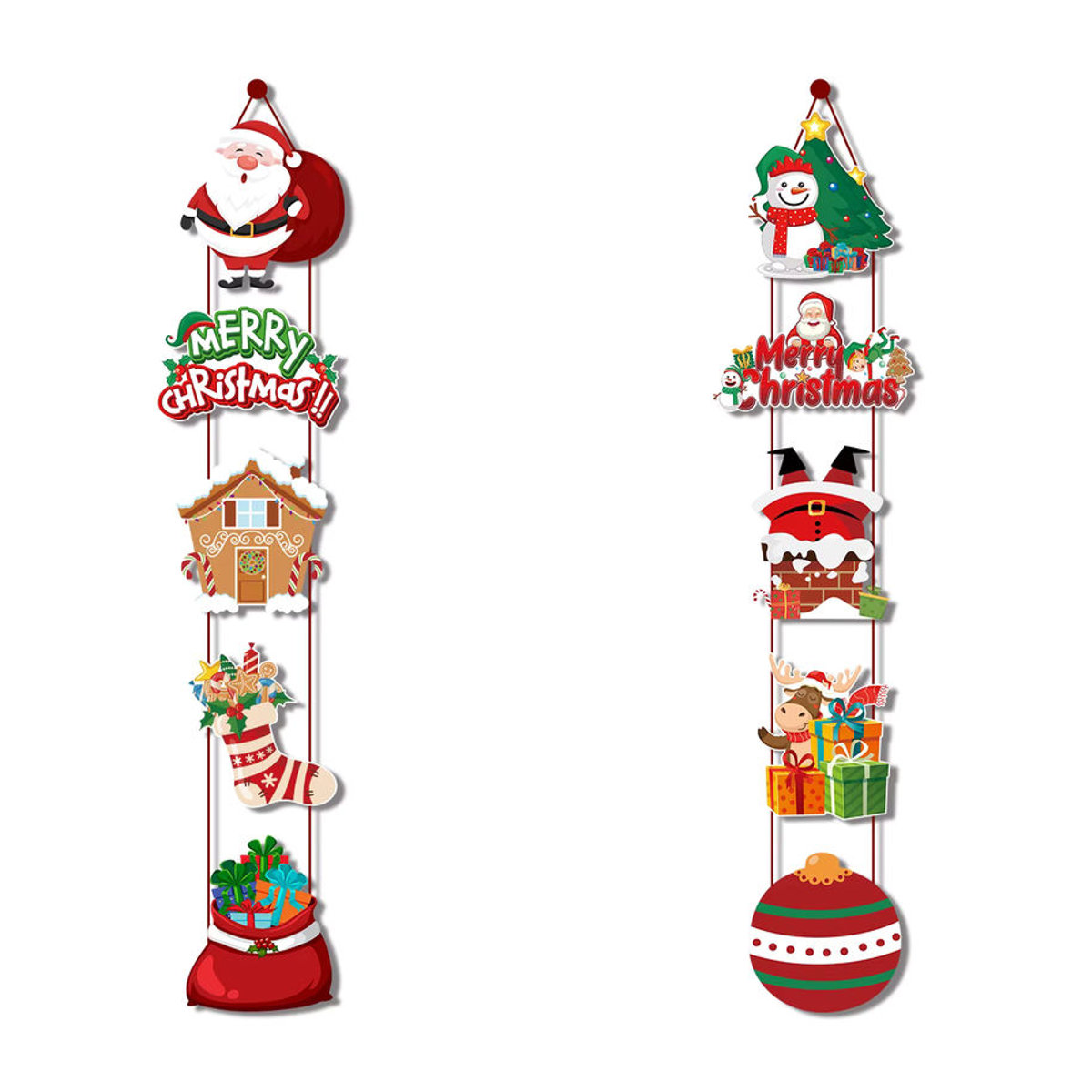 WEIGAO Weihnachts Türbanner mit Santa Claus und Schneemann als hängende Dekoration, mehrfarbig - Bild 3