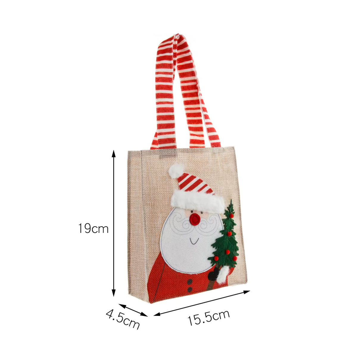 WEIGAO Weihnachtsgeschenktüten mit Schneemann und Weihnachtsmann Motiv, mehrfarbige Textil-Tragetaschen für Süßigkeiten und Kekse, Weihnachtsdekoration - Bild 4