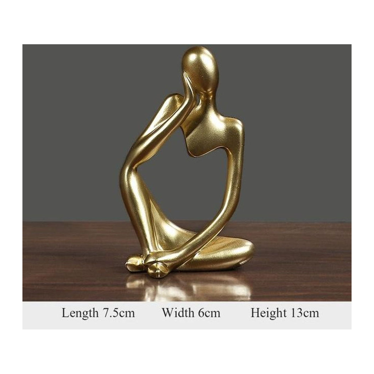Weihexin Abstrakte Skulptur aus Kunstharz in Gold als moderne Dekoration für dein Zuhause oder dein Büro - Bild 1