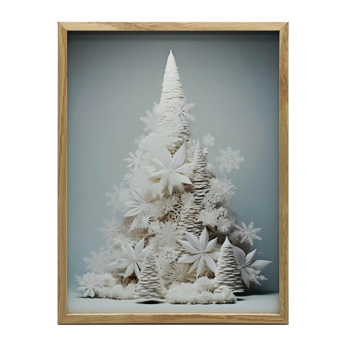 Weihnachtliche Eleganz Wandbild von iKable in Dunkelbraun mit Holzrahmen, B/H: 30 x 40 cm - Bild 1