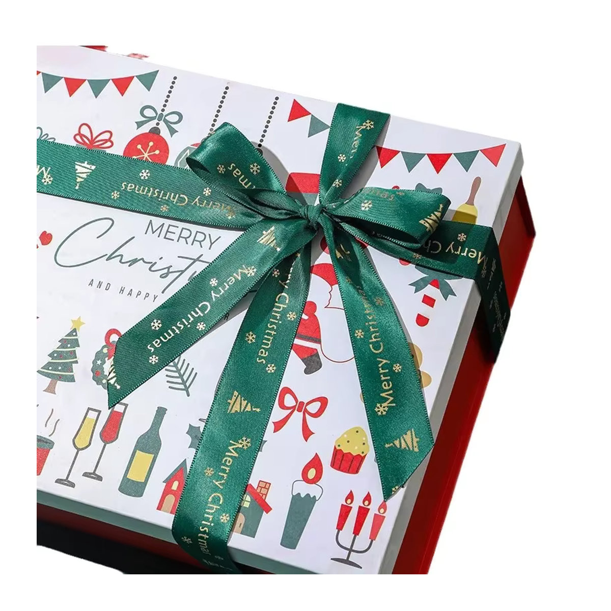 Weihnachtliche Geschenkboxen aus Papier mit buntem Weihnachtsmuster in Multicolor - Bild 5