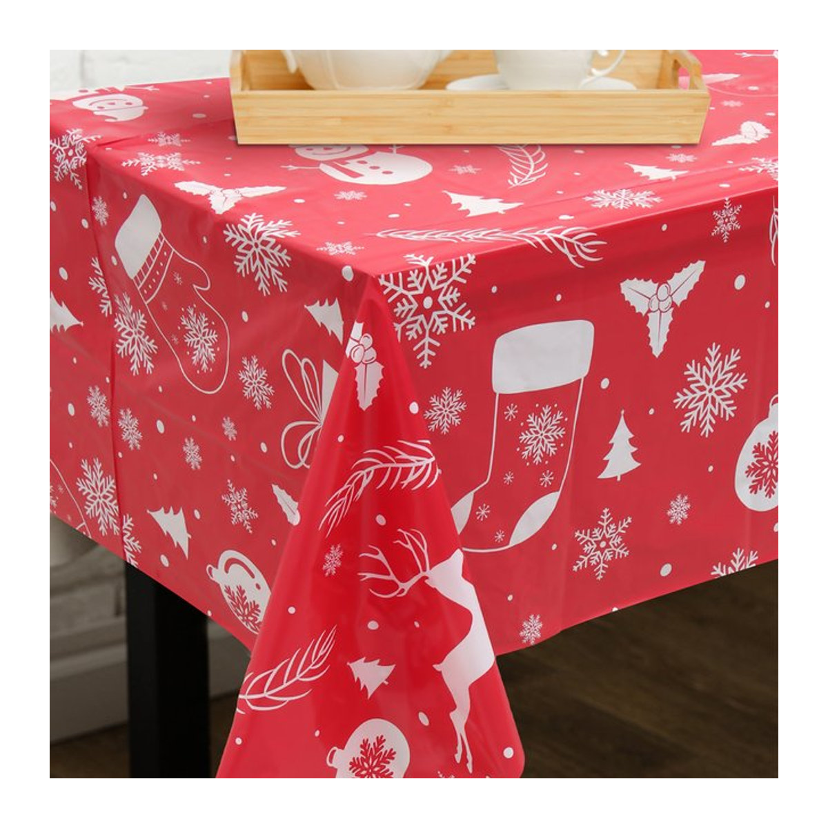 Weihnachtliche Tischdecke mit Frohe Weihnachten Dekoration für dein Zuhause - Bild 1
