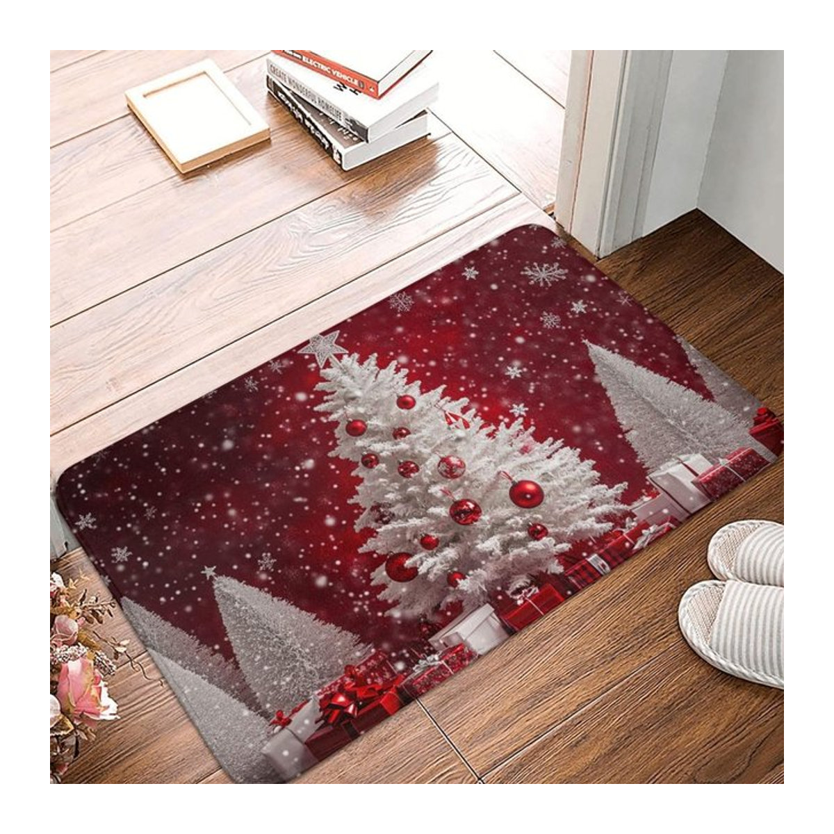 Weihnachts-Fußmatte mit Schneemann-Motiv und Willkommen-Schriftzug für deine Heimdekoration B/B: 40 x 60 cm - Bild 1