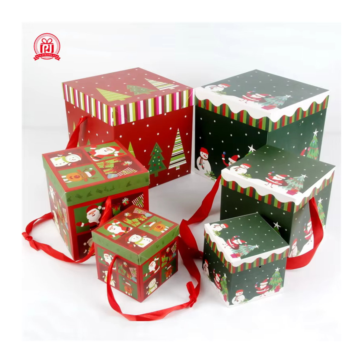 Weihnachts Geschenkboxen mit geometrischem Design für Schokolade und Süßigkeiten zur Weihnachts- und Neujahrsdekoration - Bild 3