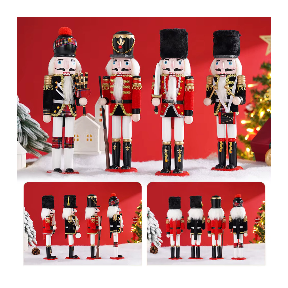 Weihnachts-Nussknacker aus Holz als dekorative Soldaten-Figur, Höhe: 30 cm - Bild 6