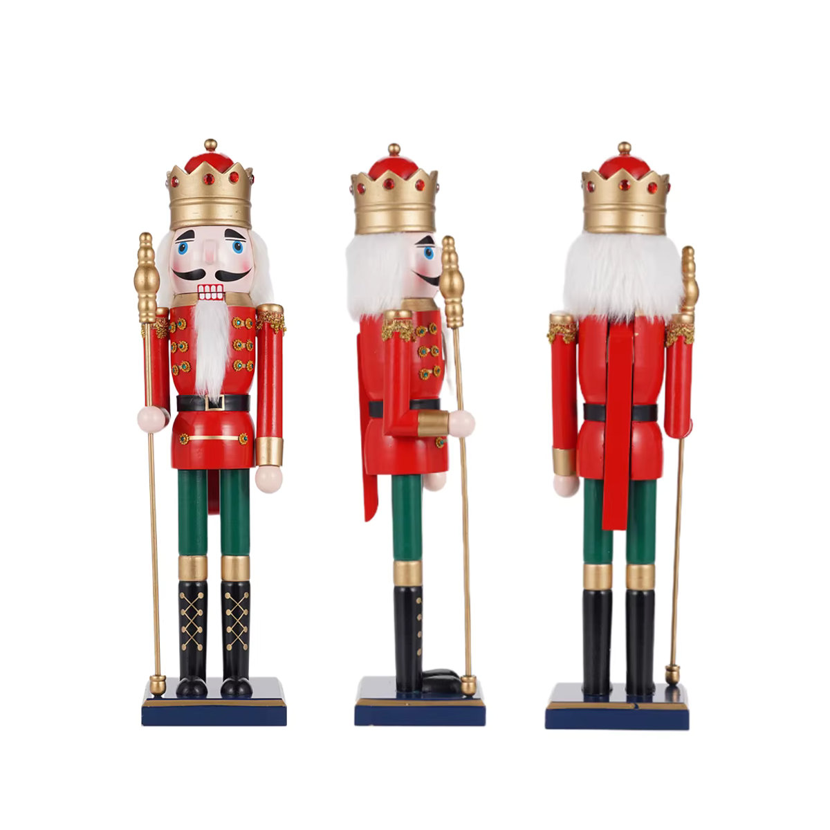 Weihnachts-Nussknacker König mit Zepter und Cape in Rot, 50 cm Höhe - Bild 4