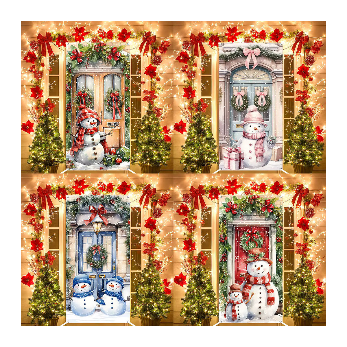 Weihnachts-Türbanner Frohe Weihnachten und Frohes Neues Jahr Wanddekoration aus Polyester - Bild 2