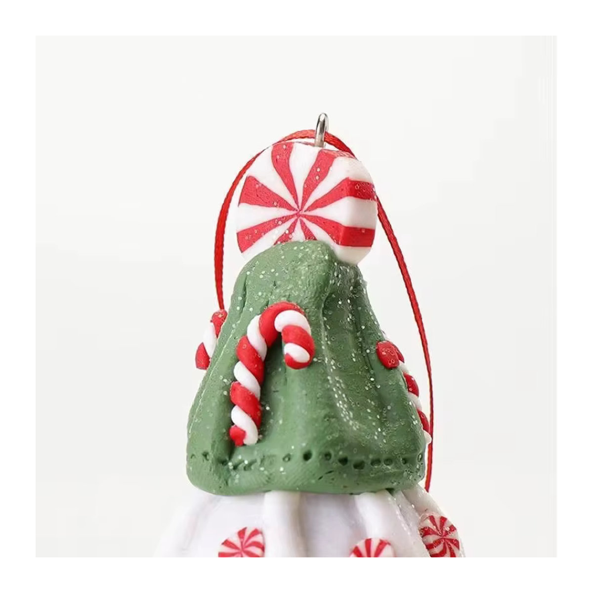 Weihnachtsanhänger aus Keramik mit Engel und Süßigkeitenbaum als Deko-Ornament für deinen Weihnachtsbaum oder Garten - Bild 2