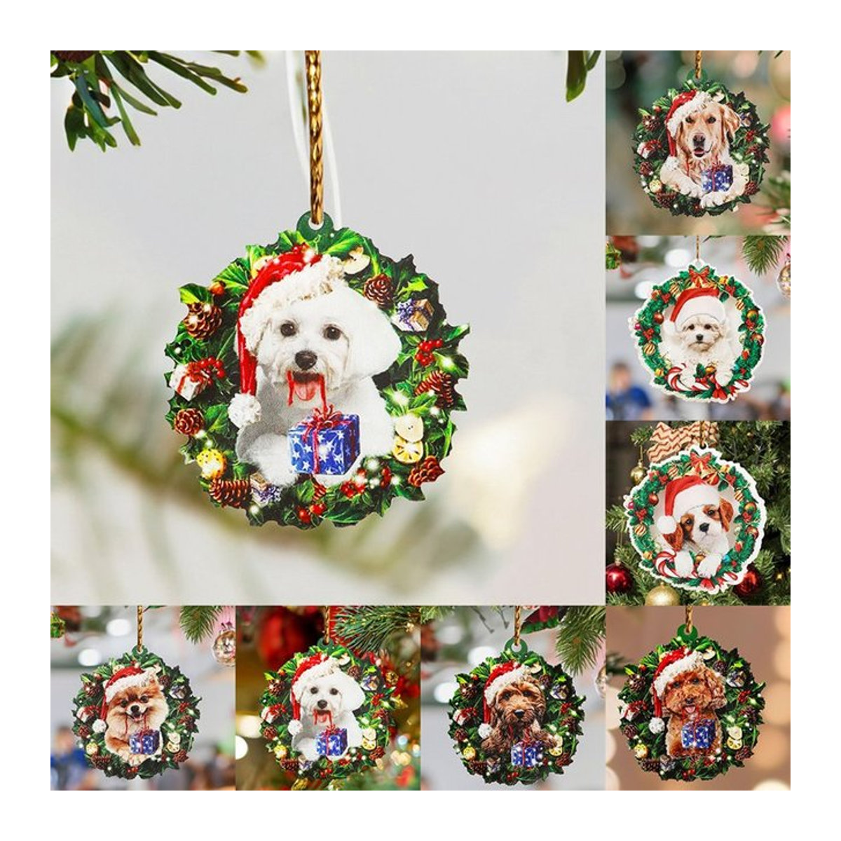 Weihnachtsanhänger Welpe aus Acryl als Weihnachtsbaumschmuck und Dekoration für Weihnachten und Neujahr - Bild 1