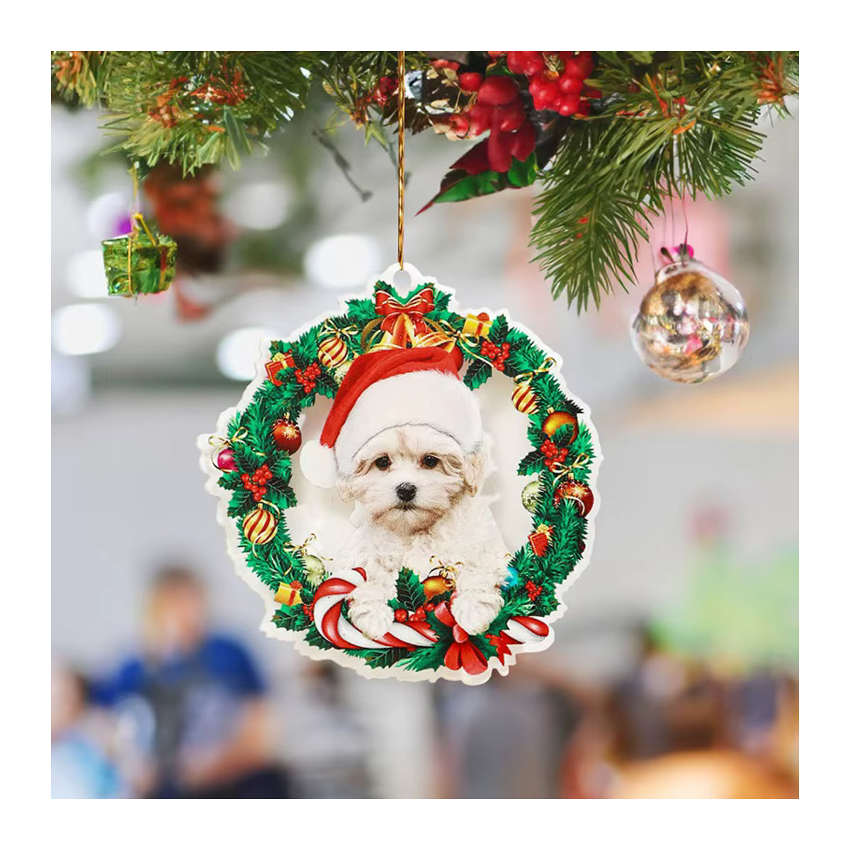 Weihnachtsanhänger Welpe aus Acryl als Weihnachtsbaumschmuck und Dekoration für Weihnachten und Neujahr - Bild 2