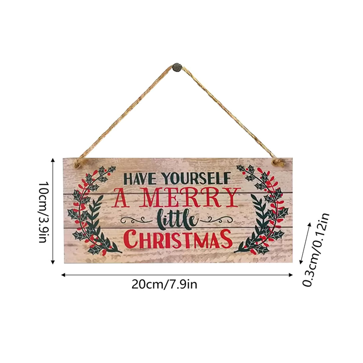 Weihnachtsdekoration aus Holz als hängendes Schild für Garten und Wand in Multicolor - Bild 2