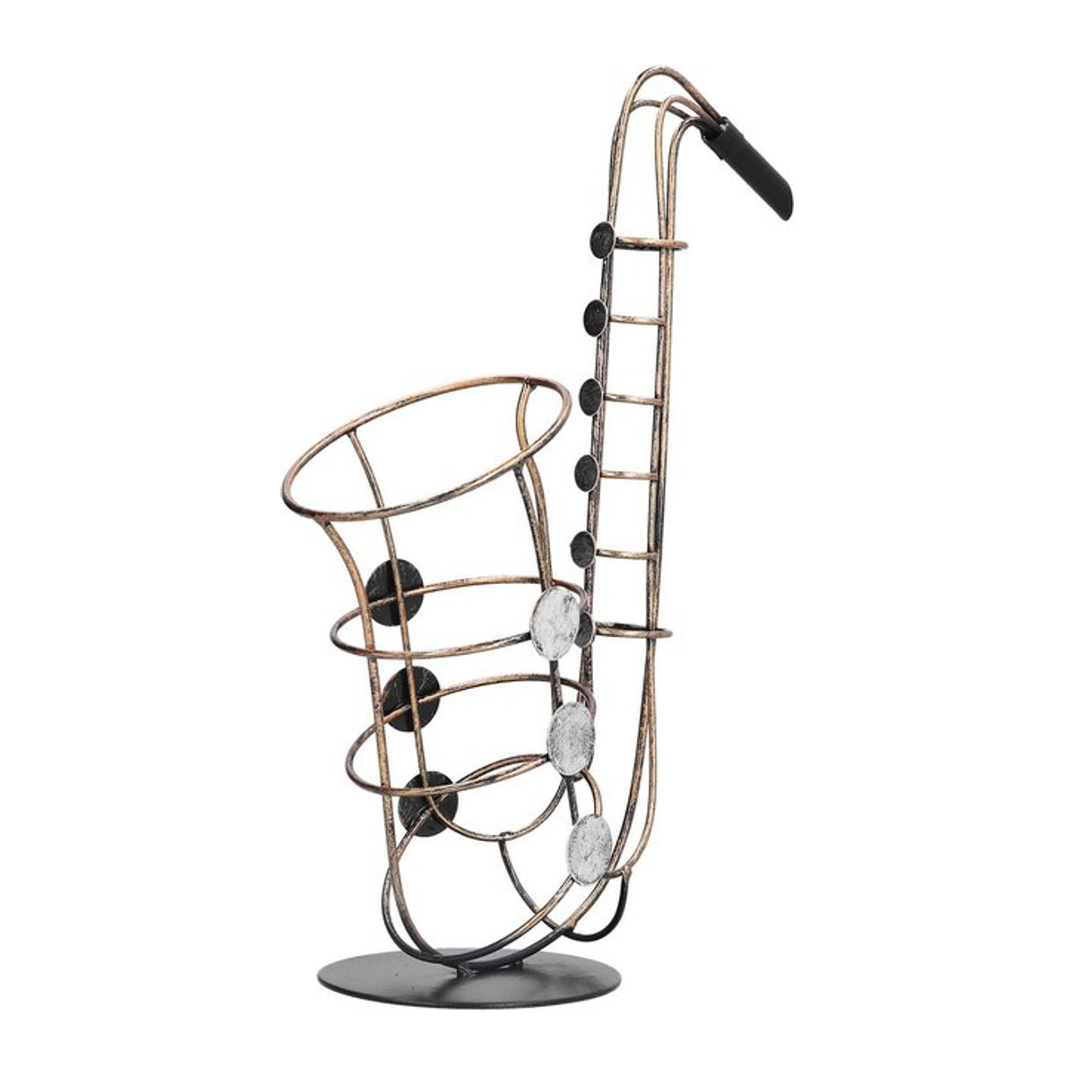 Weinflaschenhalter Saxophon aus Metall im Retro-Stil von mfySpace - Bild 1