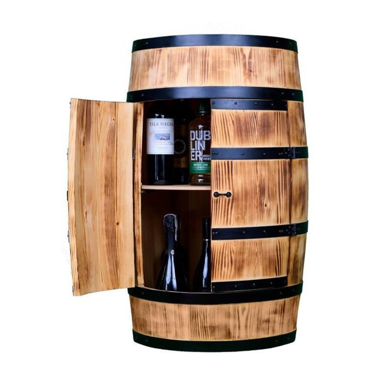 Weinregal CreativeCooper aus gebranntem Kiefernholz mit Türen, B/T: 80 x 50 cm - Bild 1
