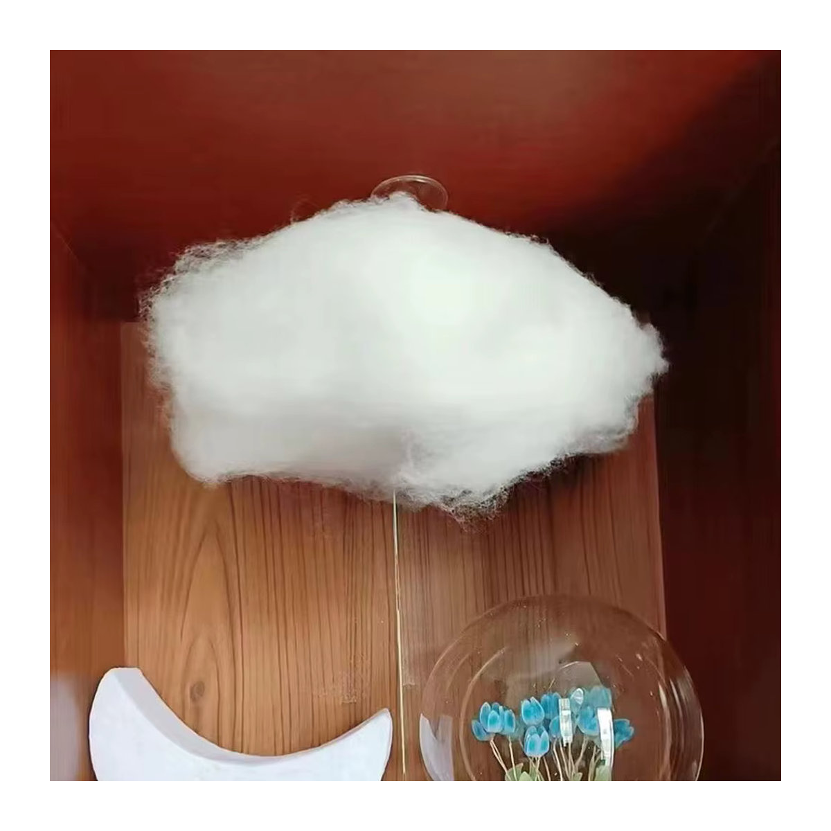 Weiße künstliche Baumwollwolke als hängendes Dekoelement für Hochzeit, Geburtstag oder Weihnachten - Bild 4