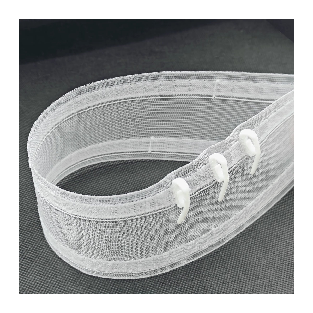 Weiße Kunststoff Vorhanghaken mit Ring für Vorhangschienen und S-Fold Wave Vorhänge - Bild 2