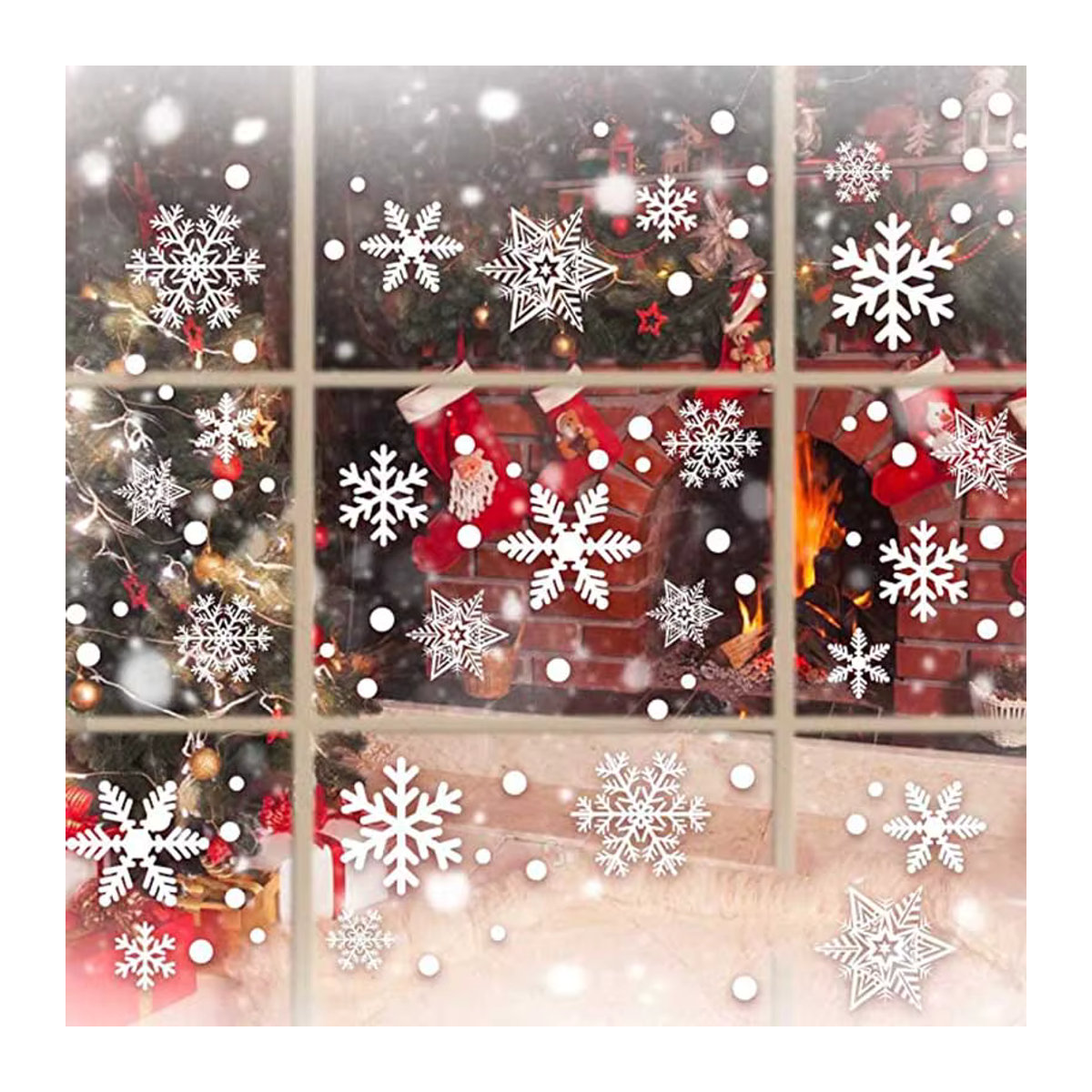 Weiße Schneeflocken Fensteraufkleber aus PVC für Weihnachten und Winterparty - Bild 2
