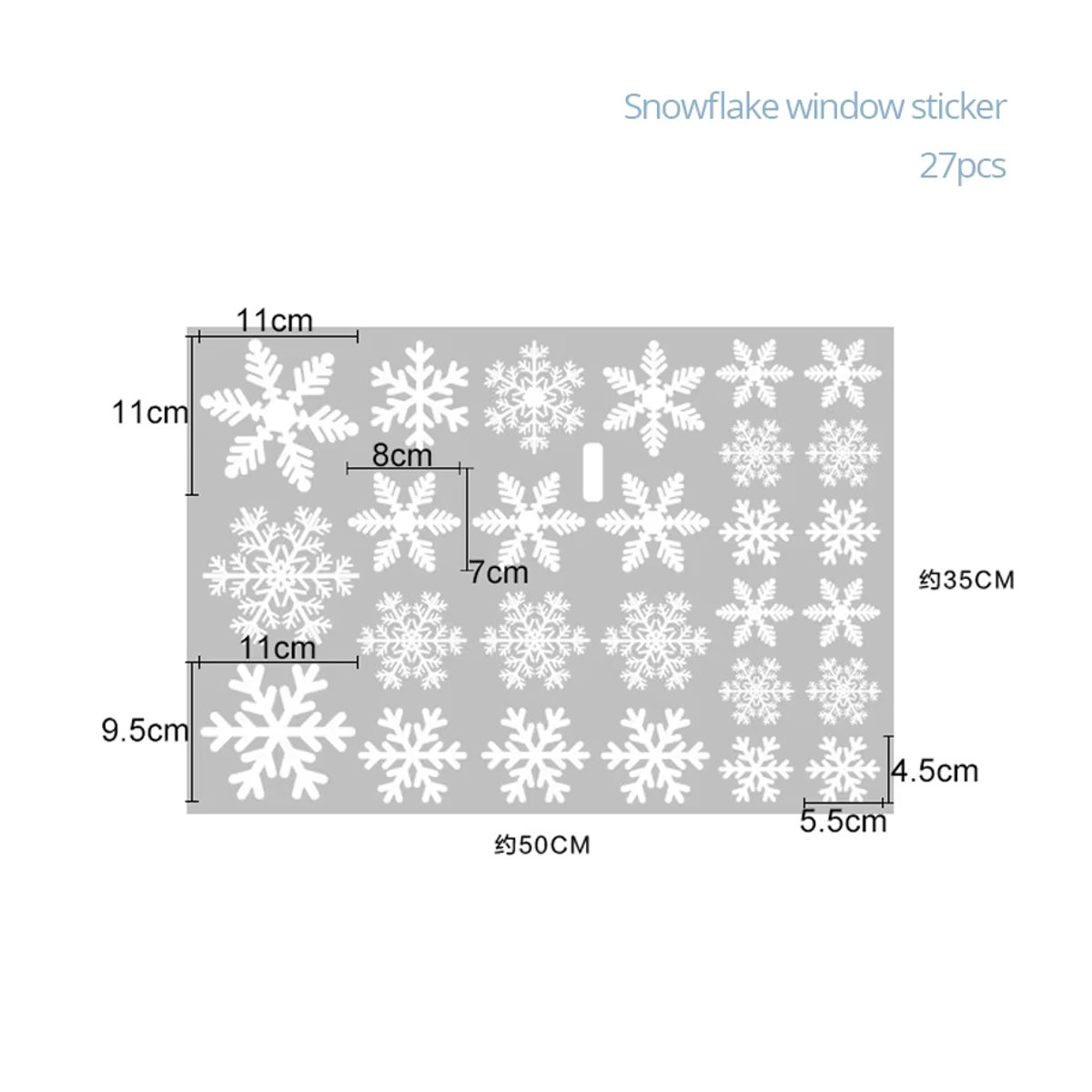 Weiße Schneeflocken Fensteraufkleber aus PVC für Weihnachten und Winterparty - Bild 4
